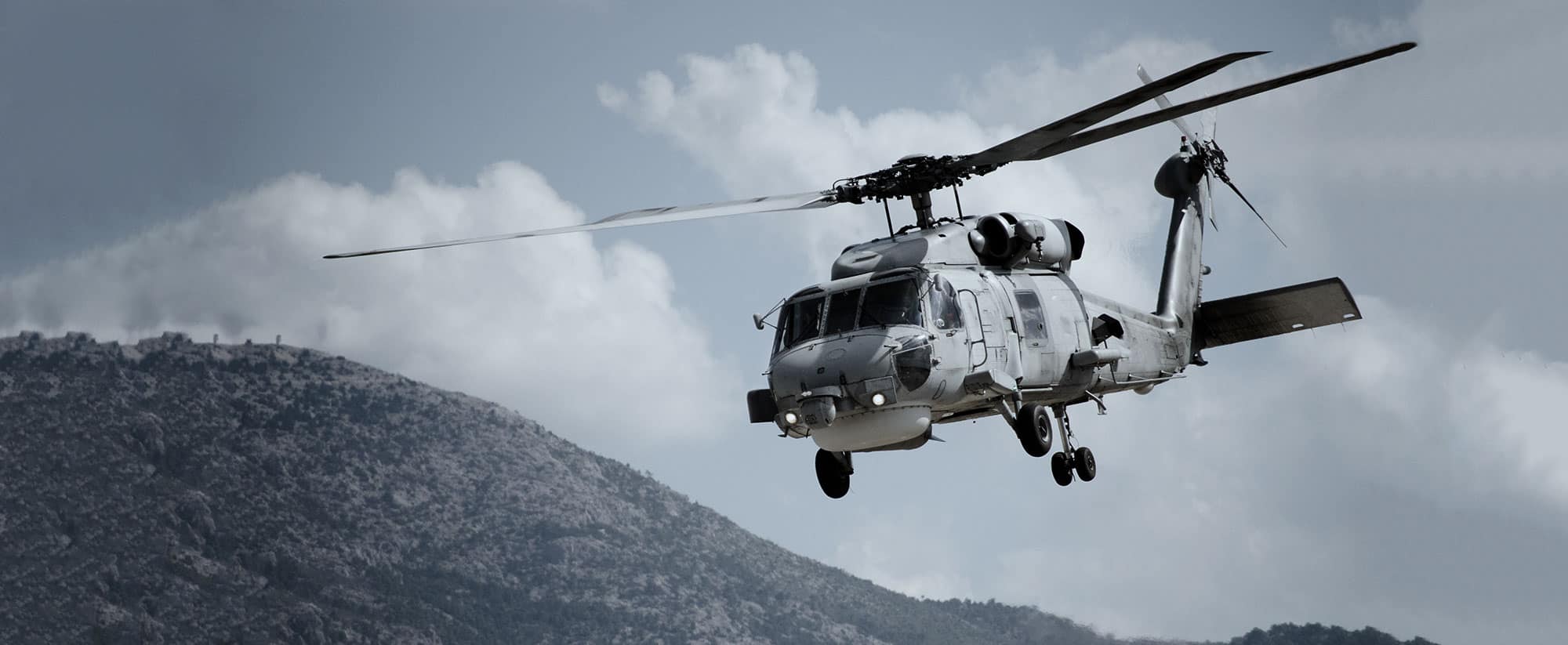 military helicopter with blue force tracker asset tracking