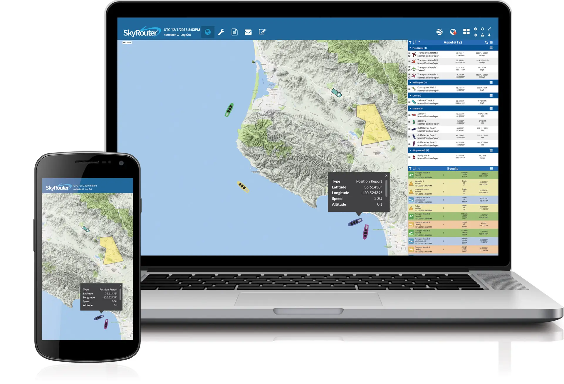 Image of SkyRouter on a laptop and phone